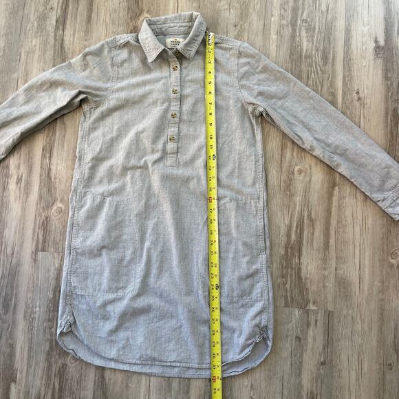 Marine Layer Women Grey Striped Button Front Shirt Dress Tunic Collared Sz Small - Picture 6 of 8